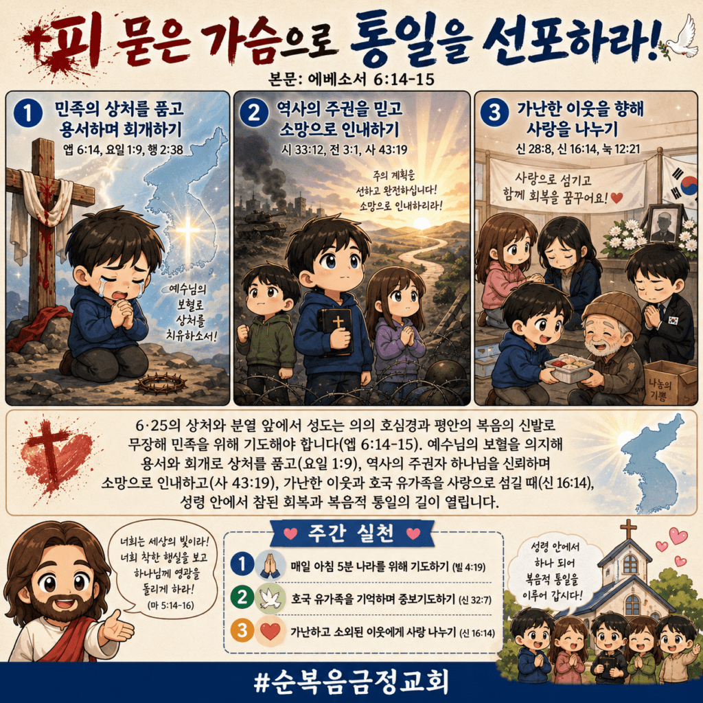 피 묻은 가슴으로 통일을 선포하라!(엡 6:14-15)