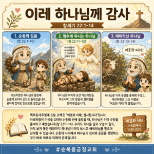 ‘이레’ 하나님께 감사 (창 22:1-14)