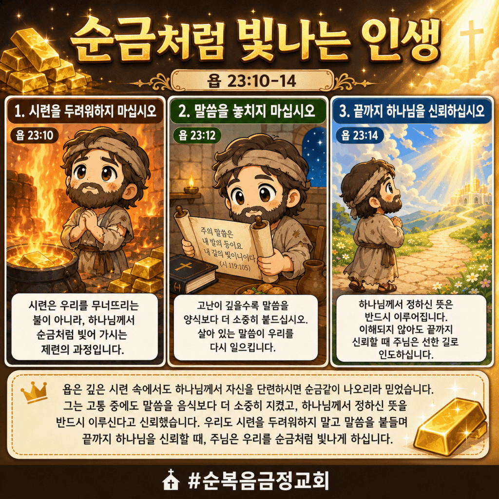 순금처럼 빛나는 인생(욥 23:10-14)