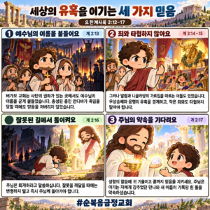 세상의 유혹을 이기는 세 가지 믿음(계 2:12-17)